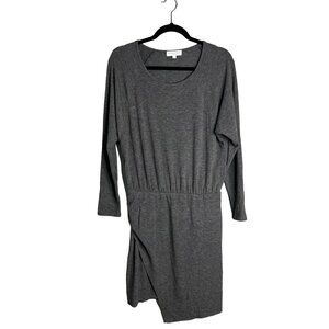 Michael Stars Long Sleeve Jersey Knit Blouson Elastic Waist Dress‎ Ruched